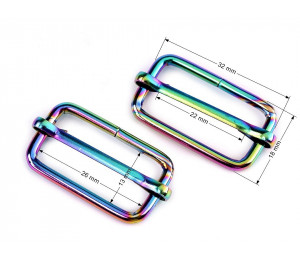 Schieber für Tragbänder Breite 26 mm Regenbogen