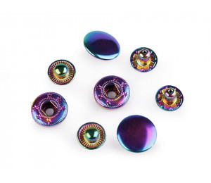 Metalldruckknöpfe Ø 15 mm Regenbogen 