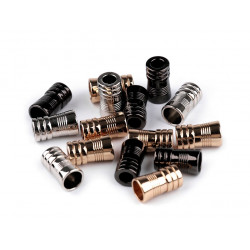 2 St. Metall Endstücke Kordelenden Rillen