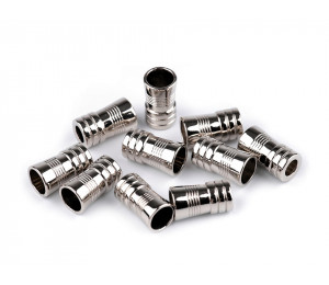 2 St. Metall Endstücke Kordelenden Rillen