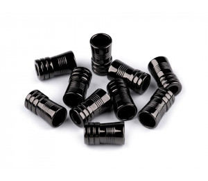 2 St. Metall Endstücke Kordelenden Rillen