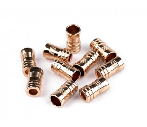 2 St. Metall Endstücke Kordelenden Rillen