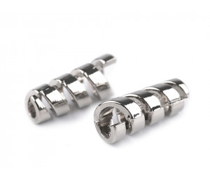 2 St. Metall Endstücke Kordelenden Spirale