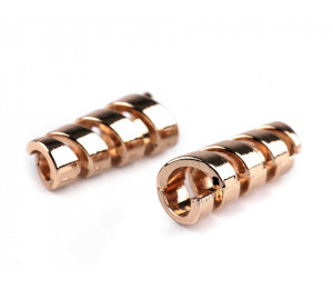 2 St. Metall Endstücke Kordelenden Spirale