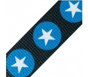 Gurtband Sterne dunkeltürkis blau 30mm