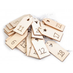 Holzdekoration Adventskalender Zahlen 37x79 mm 