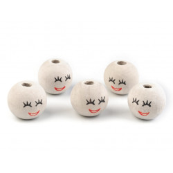 Holzperlen Gesicht Ø18 mm