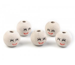 Holzperlen Gesicht Ø18 mm