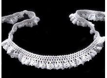 Klöppelspitze aus Baumwolle Rüschen Breite 15 mm elastisch