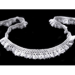 Klöppelspitze aus Baumwolle Rüschen Breite 15 mm elastisch