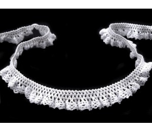 Klöppelspitze aus Baumwolle Rüschen Breite 15 mm elastisch