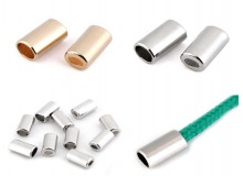 2 St. Metall Endstücke Kordelenden 8x14 mm