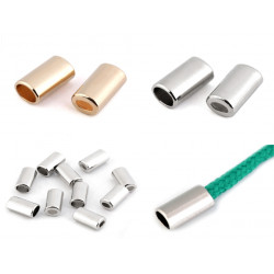 2 St. Metall Endstücke Kordelenden 8x14 mm