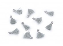 Mini Quaste mit Öse Länge 10-13 mm grau