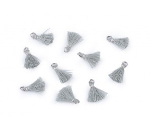 Mini Quaste mit Öse Länge 10-13 mm grau