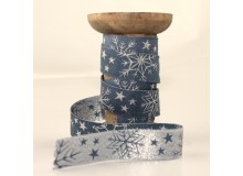 Webband Glitzerkristalle silbergrau