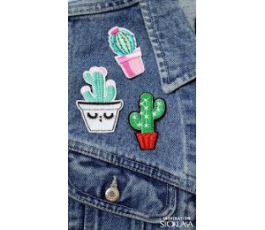 Aufnäher Patch Kaktus pink