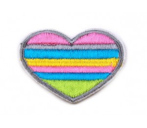 Herz Aufnäher Regenbogen