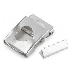 Gürtelschnalle Herz mit Endstück Breite 38 mm