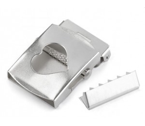 Gürtelschnalle Herz mit Endstück Breite 38 mm