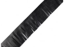 Kunstleder Fransen Borte schwarz 50mm beidseitig