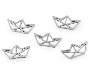 Anhänger Papierboot silberfarben