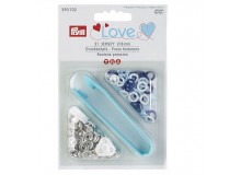 Jersey Druckknöpfe Prym 8mm - hellblau, dunkelblau, weiß