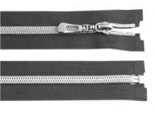 Reißverschluss 50cm grau silber farben Metallschiene