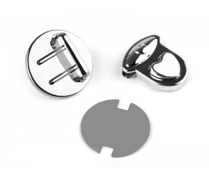 Taschenverschluss 30x32 mm Herz silber oder gold