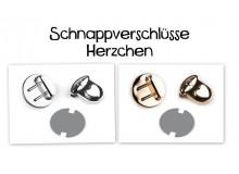 Taschenverschluss 30x32 mm Herz silber oder gold