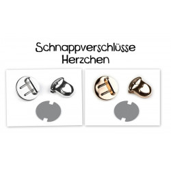 Taschenverschluss 30x32 mm Herz silber oder gold