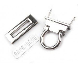 Taschenverschluss Schlaufe drehbar 45mm - silber