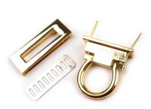 Taschenverschluss Schlaufe drehbar 45mm - gold