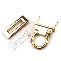 Taschenverschluss Schlaufe drehbar 45mm - gold