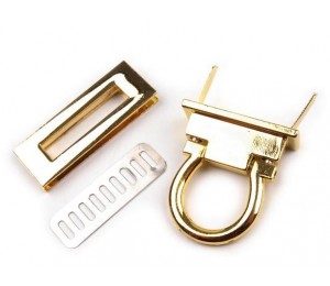 Taschenverschluss Schlaufe drehbar 45mm - gold