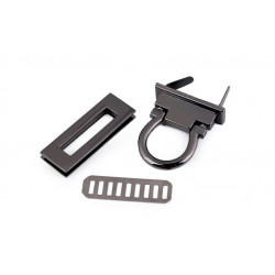 Taschenverschluss Schlaufe drehbar 45mm - anthrazit