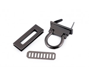 Taschenverschluss Schlaufe drehbar 45mm - anthrazit