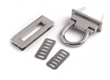 Taschenverschluss Schlaufe drehbar 45mm - silber