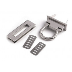 Taschenverschluss Schlaufe drehbar 45mm - silber