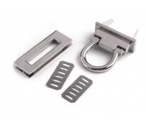 Taschenverschluss Schlaufe drehbar 45mm - silber