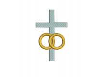 Stickdatei - Kreuz Ringe