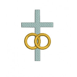 Stickdatei - Kreuz Ringe