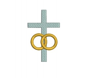 Stickdatei - Kreuz Ringe