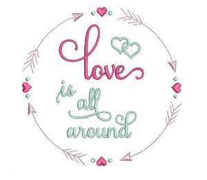 Stickdatei - ITH Kissen Love is all around