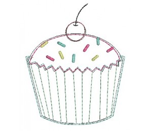 Stickdatei - Muffin Kirsche Doodle