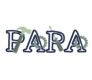 Stickdatei - Papa Werkzeuge Satin Appli