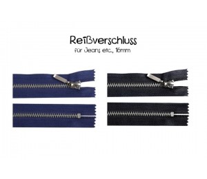 Reißverschluss 16cm silber farben Metall 