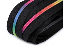 Endlos Reißverschluss 3mm Regenbogen bunt mit 2 Schiebern