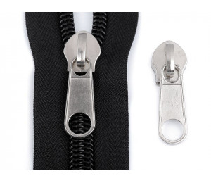 Schieber zu Spirale Reißverschlüssen 5 mm silber schwarz weiß