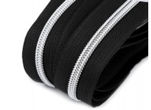 Endlos Reißverschluss 6mm schwarz silberfarben mit 2 Schiebern